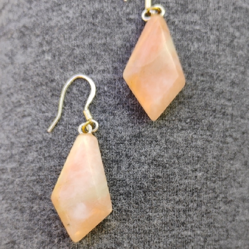 Elegant Peach Dangle Earrings